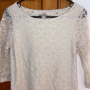 Banana Republic Cream Embroidered Blouse